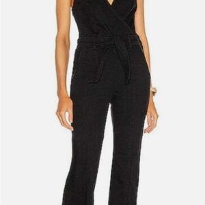 Denim Black Sleeveless Jumpsuit